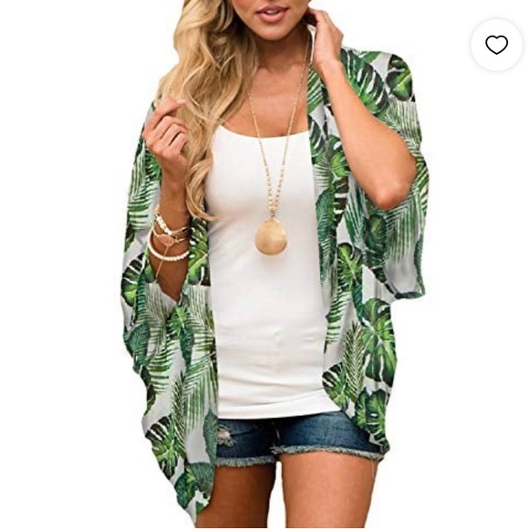 Tops - NWOT Women’s Tropical Kimono Beach Shrug XXL